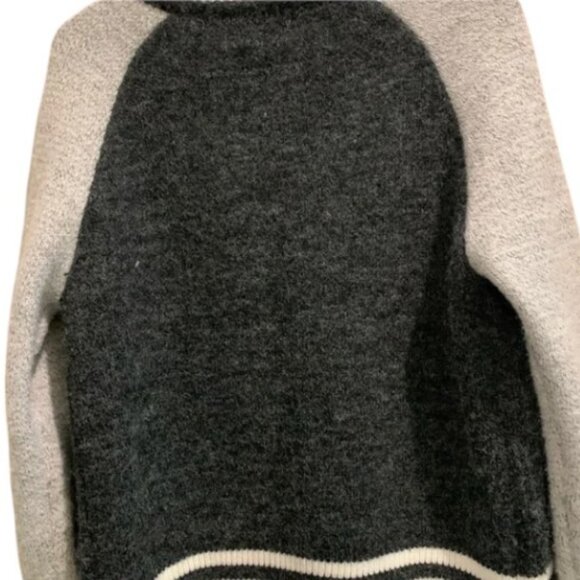 Bedo grey varsity cardigan jacket with patches size S/M - Picture 3 of 4